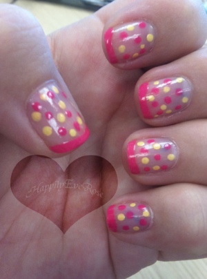 Working fast, I used my nail dotting tool to randomly place polka dots all